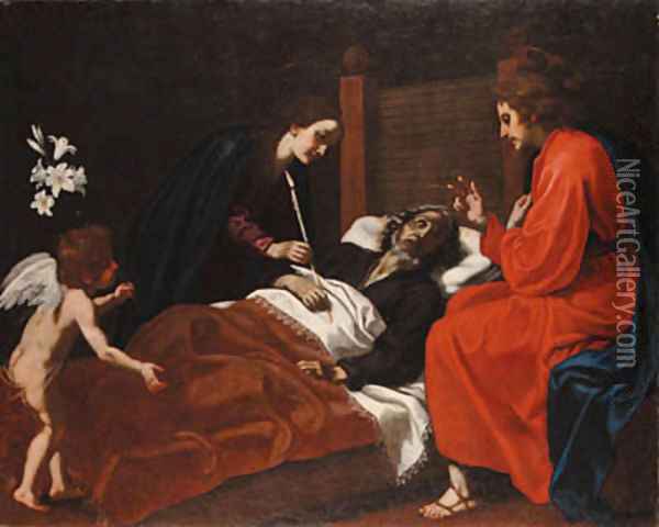 The Death of Saint Joseph Oil Painting - Jacopo Vignali