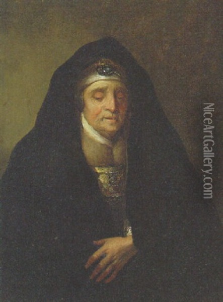 An Old Woman, Traditionally Indentified As Rembrant's Mother Oil Painting -  Rembrandt van Rijn