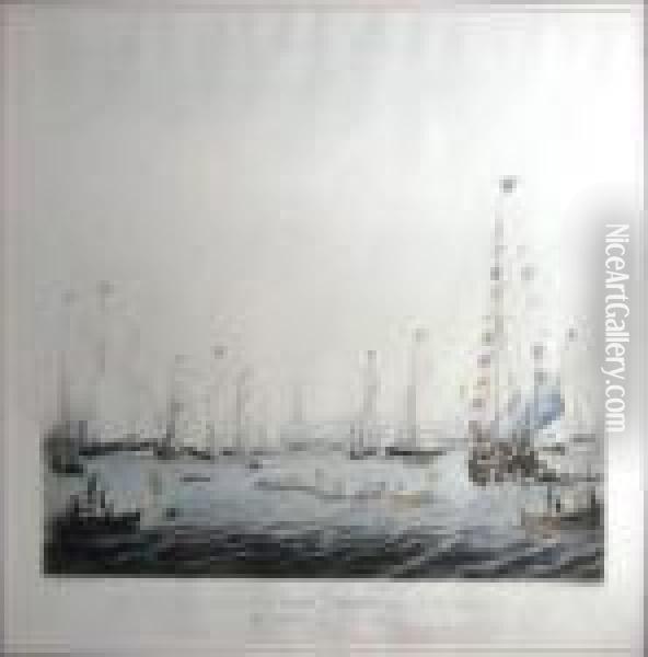 Marine Regatta Oil Painting - Edward Duncan