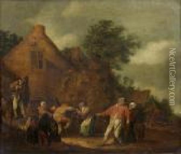 Rejouissances Paysannes Devant L'auberge Oil Painting - Pieter de Bloot