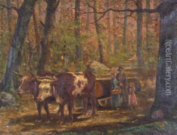The Chat By The Way Oil Painting - Thomas Mower Martin