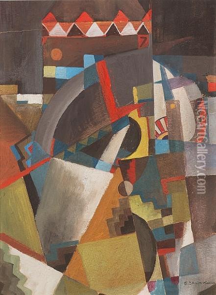 Cubo-futuristic Abstract Composition Oil Painting - Efimovich Zagoskin David