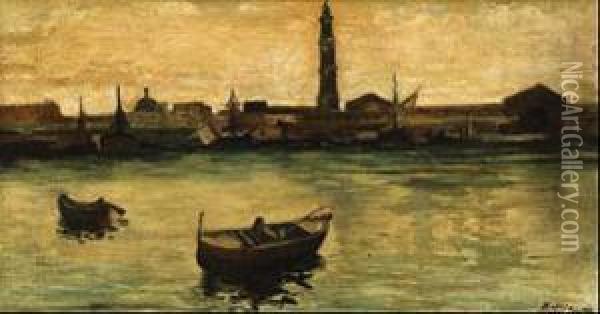 Marina Con Barcas Oil Painting - Eugene Gustav Ducker