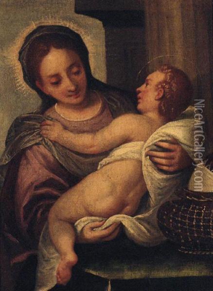 The Madonna And Child Oil Painting - Tiziano Vecellio (Titian)