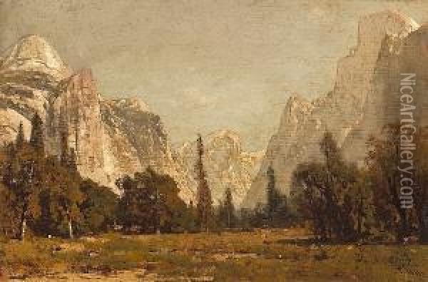 A View Of Yosemite Valley Oil Painting - Thomas Hill