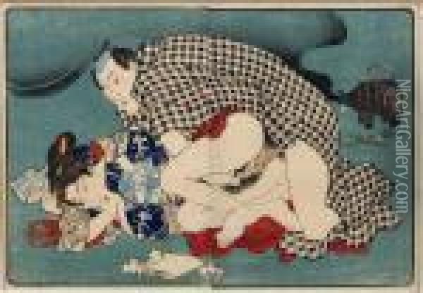 Kochankowie Oil Painting - Utagawa or Ando Hiroshige