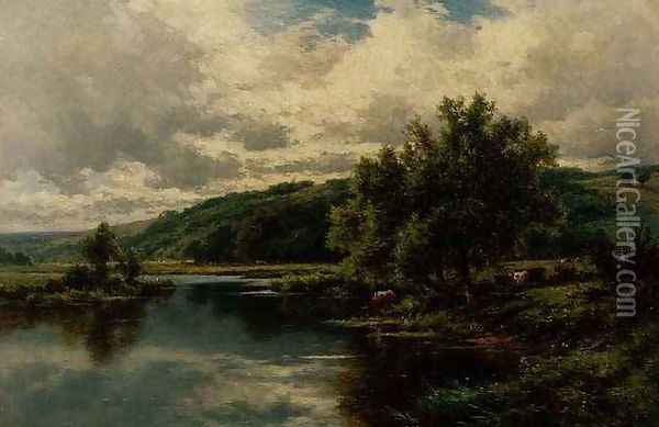 Pangbourne on the Thames Oil Painting - Henry Hillier Parker