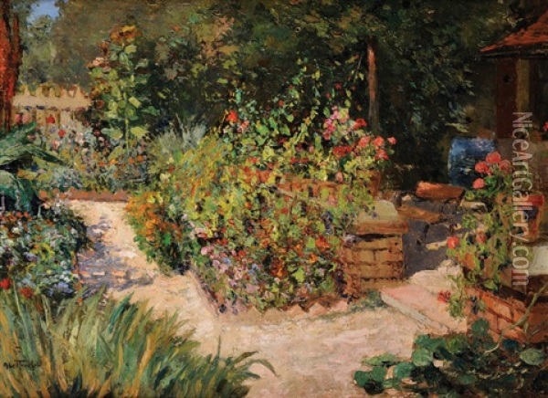 Jardin En Fleurs Oil Painting - Louis Abel-Truchet