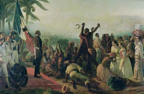 Proclamation of the Abolition of Slavery in the French Colonies, 23rd April 1848, 1849 Oil Painting - Francois-Auguste Biard