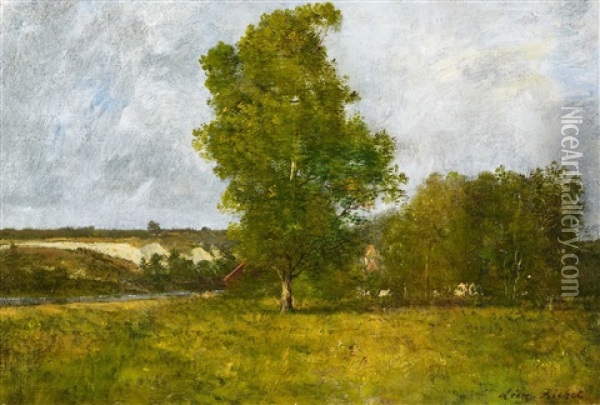 Landschaft Bei Barbizon Oil Painting - Leon Richet
