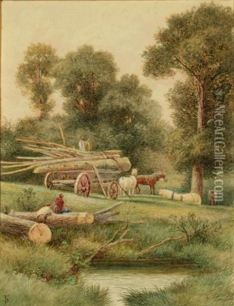 A Woodland Glade Oil Painting - Myles Birket Foster
