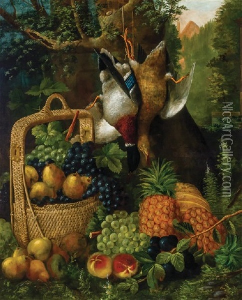 Still Life With Fruit And Game Oil Painting - Charles Storer