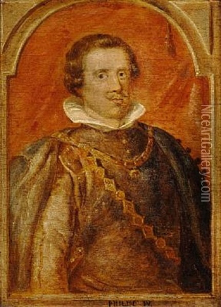 Portrait Of Philip Iv Of Spain (after Peter Paul Rubens) Oil Painting - Dankvart-Christian-Magnus Dreyer