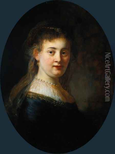 Portrait of Saskia van Uylenburgh (1612-1642) Oil Painting - Rembrandt Van Rijn