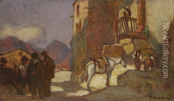 Maison De Village Corse Oil Painting - Francois Corbellini