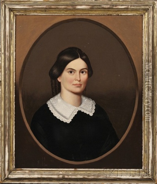 Portrait Of A Husband (+ Portrait Of A Wife; Pair) Oil Painting - Horace Bundy