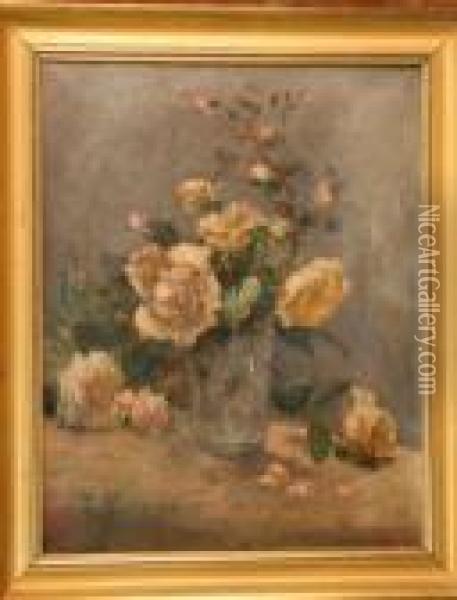 Nature Morte Aux Roses Oil Painting - Leonce Pelletier
