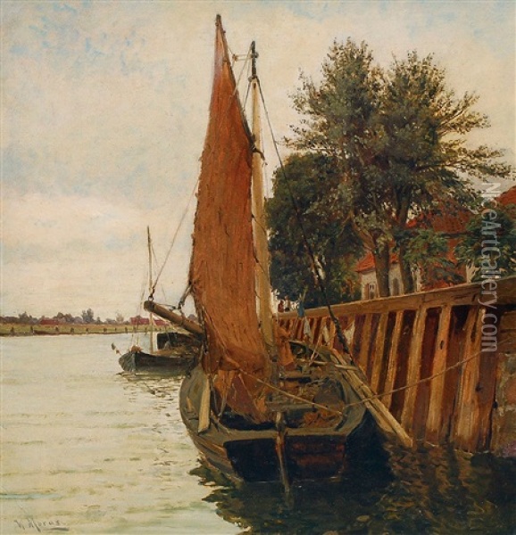 Segelboote Im Hafen Oil Painting - Walter Moras