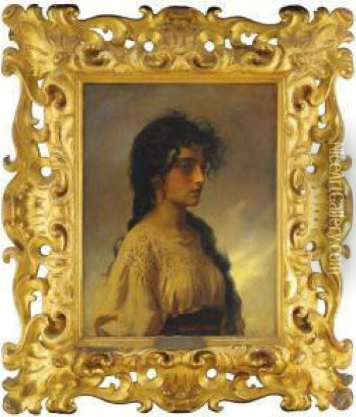 Neopolitan Girl Oil Painting - Gustav Karl Richter