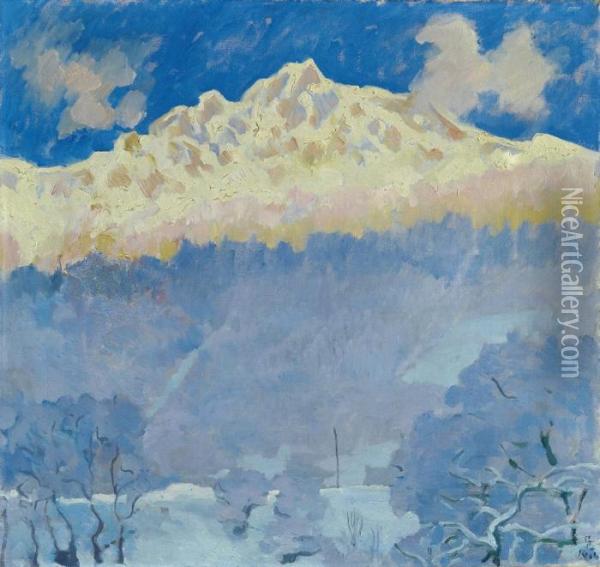 Mattino D'inverno (wintermorgen) Oil Painting - Giovanni Giacometti