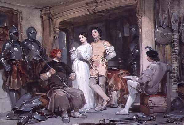 The Armourer's Tale Oil Painting - George Cattermole