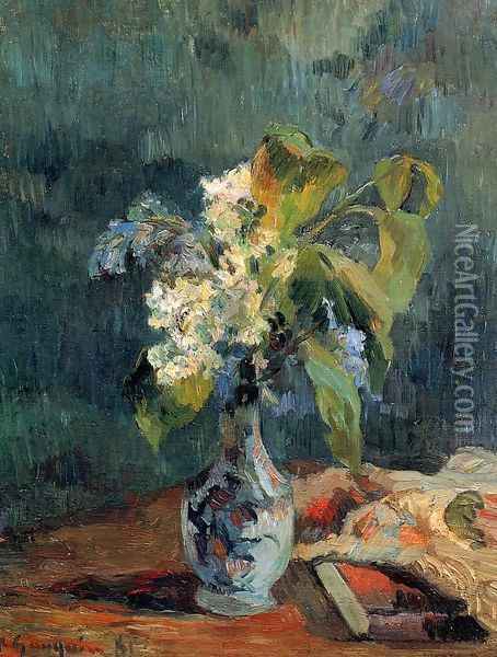 Lilac Bouquet Oil Painting - Paul Gauguin
