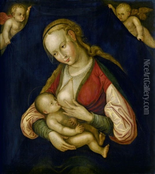 Die Madonna Mit Kind Oil Painting - Lucas Cranach the Elder