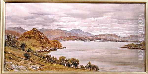 Looking Out of Loch Corrie, 27th August 1885 Oil Painting - John Edward Brett