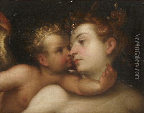 Venus Et L'amour Oil Painting - Giulio Cesare Procaccini