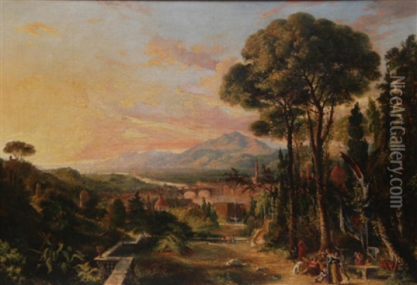 Florence Scene Oil Painting - George Loring Brown