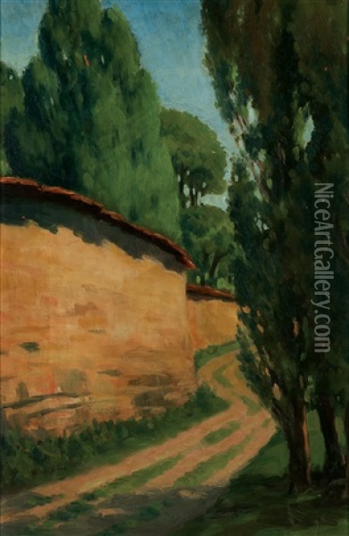 Untitled (zebegeny Landscape) Oil Painting - Amrita Sher-Gil