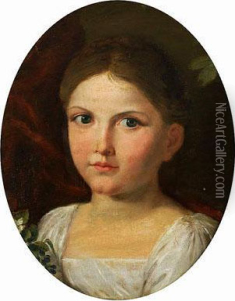 Fruhbiedermeierportraits Zweier Madchen Der Familie Weinrich Oil Painting - Hans Veit Friedrich Schnorr von Carolsfeld