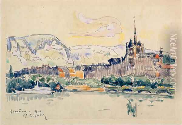 Geneva, 1919 Oil Painting - Paul Signac