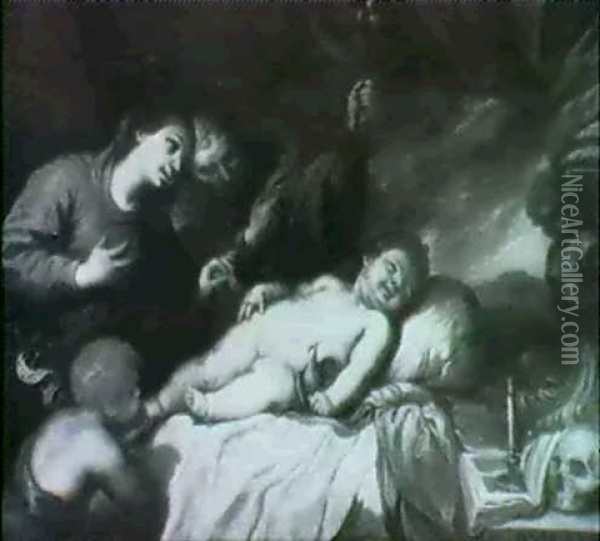 The Holy Family Oil Painting - Juan De Sevilla Romero Y Escalante