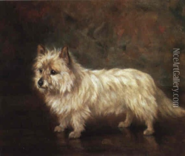 A West Highland Terrier Oil Painting - Frances C. Fairman