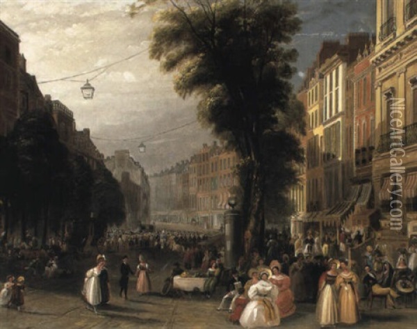 The Boulevard Des Italiens, Paris, 1848 Oil Painting - William Parrott