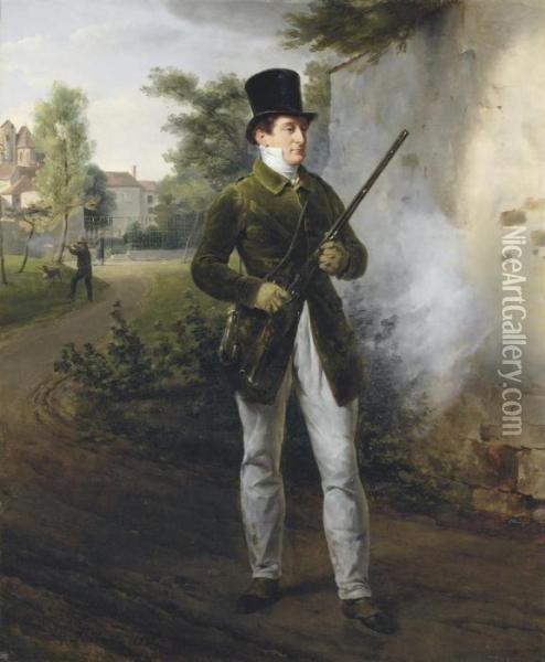 Gabriel Delessert In Shooting Attire Oil Painting - Horace Vernet