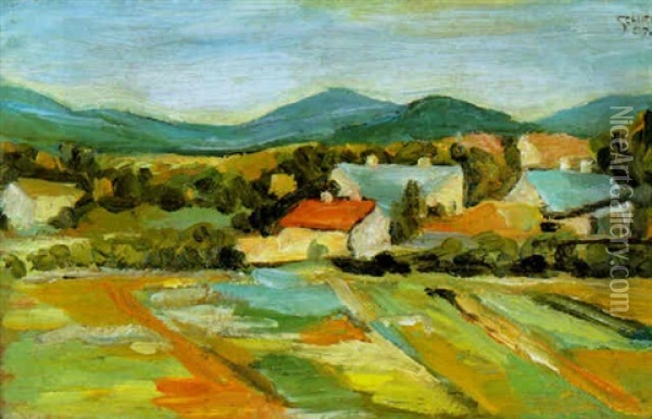 Landschaft In Niederosterreich Oil Painting - Egon Schiele
