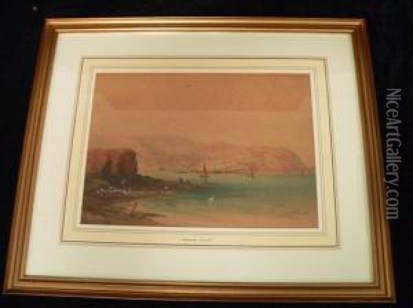 South Devon Coastal Scene (possibly Torquay) Oil Painting - Edward Tucker