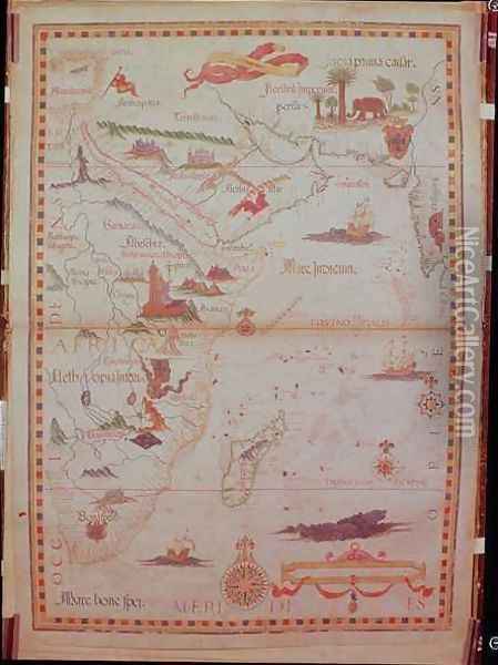 Chart of the Indian Ocean Oil Painting - Diego Homem