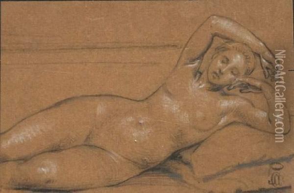 Nu De Femme Allonge Sur Un Coussin Oil Painting - Jean-Baptiste Carpeaux