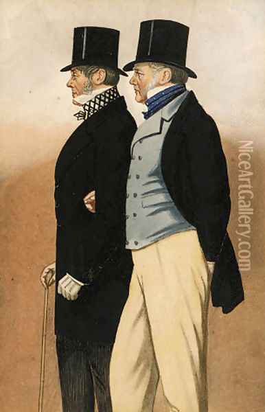 Admiral Rous and Mr Payne, three-quarter length Oil Painting - Joshua Dighton