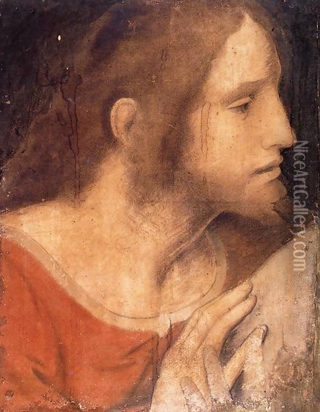 Head of St James the Less Oil Painting - Leonardo Da Vinci
