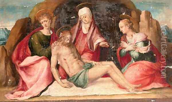 The Pieta Oil Painting - Francesco Brini Active Florence