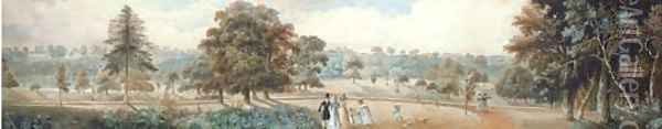 A summer's day in Richmond Park Oil Painting - George (Sydney) Shepherd