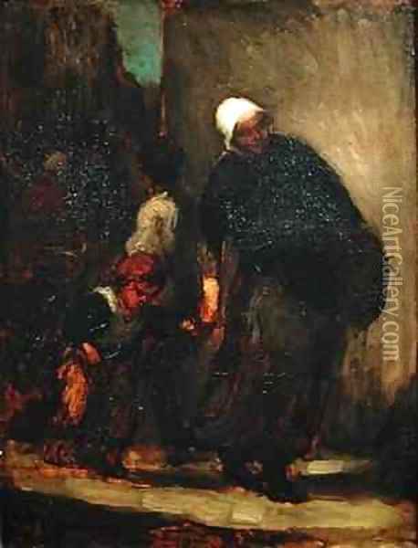Street Scene Oil Painting - Honore Daumier