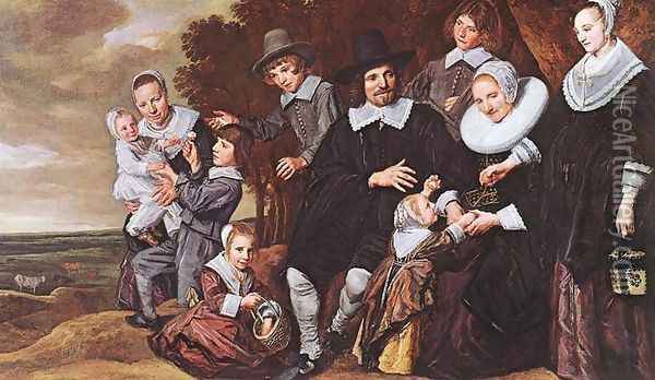 Family Group in a Landscape (2) c. 1648 Oil Painting - Frans Hals