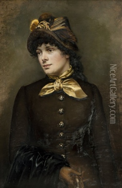 Kvinneportrett Oil Painting - Dorothea Follestad