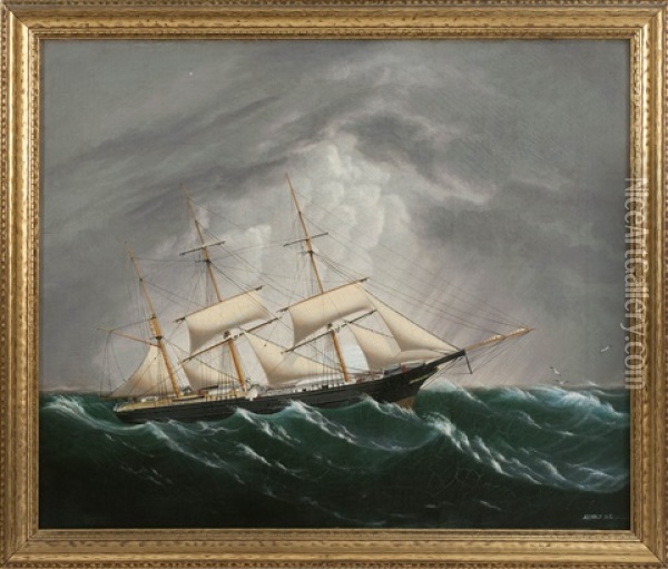 Edward Everard Arnold, Louisiana, Circa 1822-1866, An American Three-masted Ship With, Oil On Canvas, 25 X 30