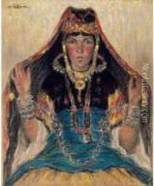 Femme Ouled Nail Oil Painting - Henry D Estienne